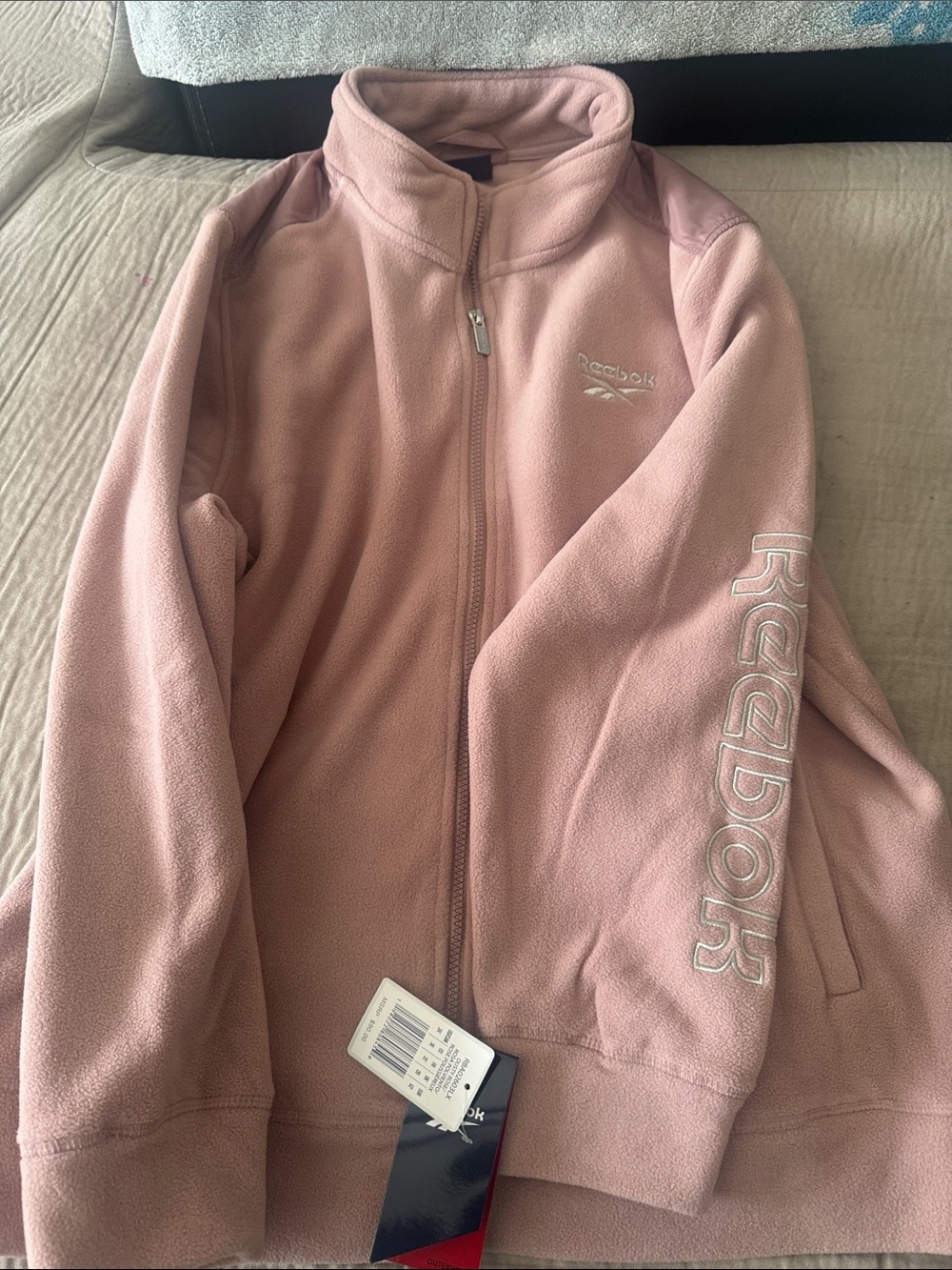 Reebok Kids Pink Full-Zip Fleece Jacket